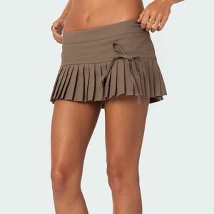 Edikted Micro Mini Pleated Bow Detail Skort Sz XS